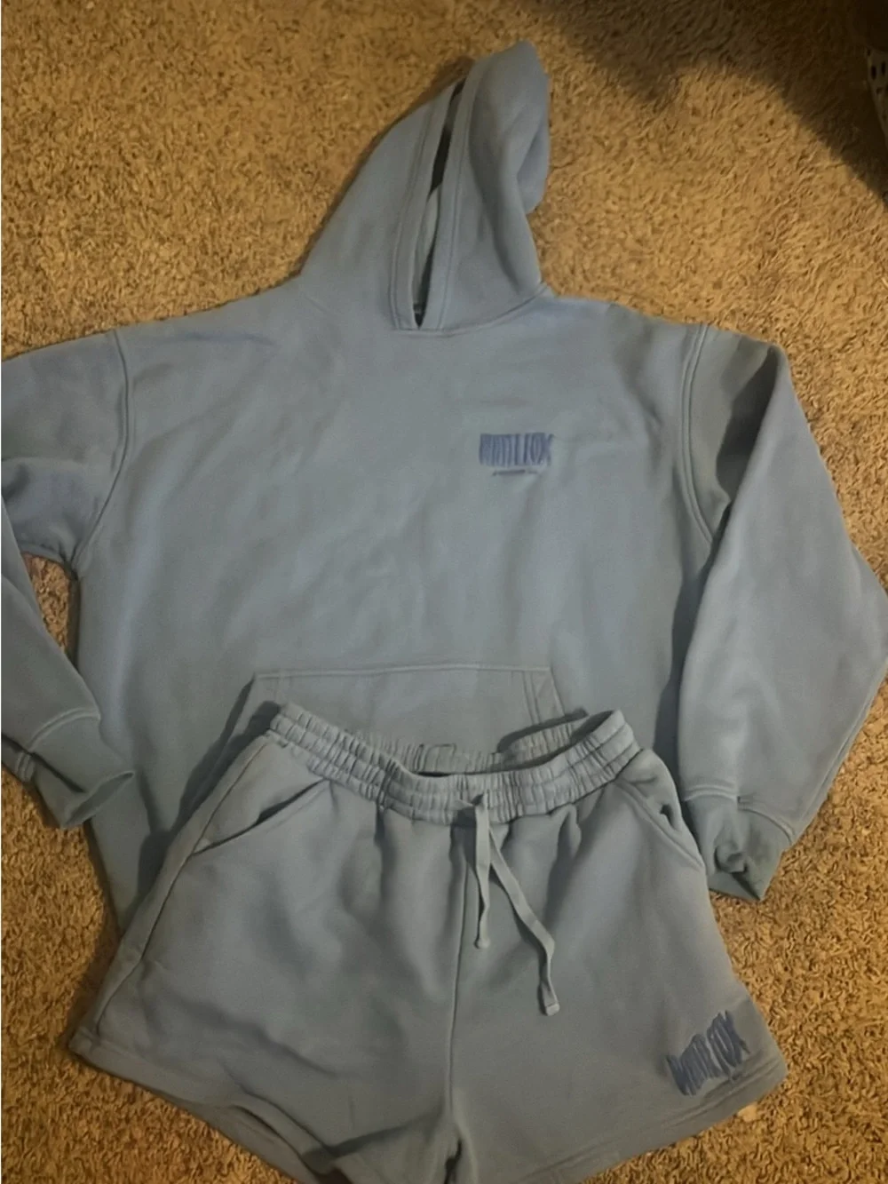 White Fox Matching Hoodie and Shorts Set